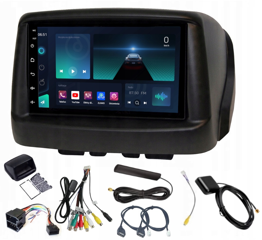 Rádio 2 Din Fiat Doblo 2002-2017 Android Rds Carplay Wifi Usb 6GB 128GB Sim