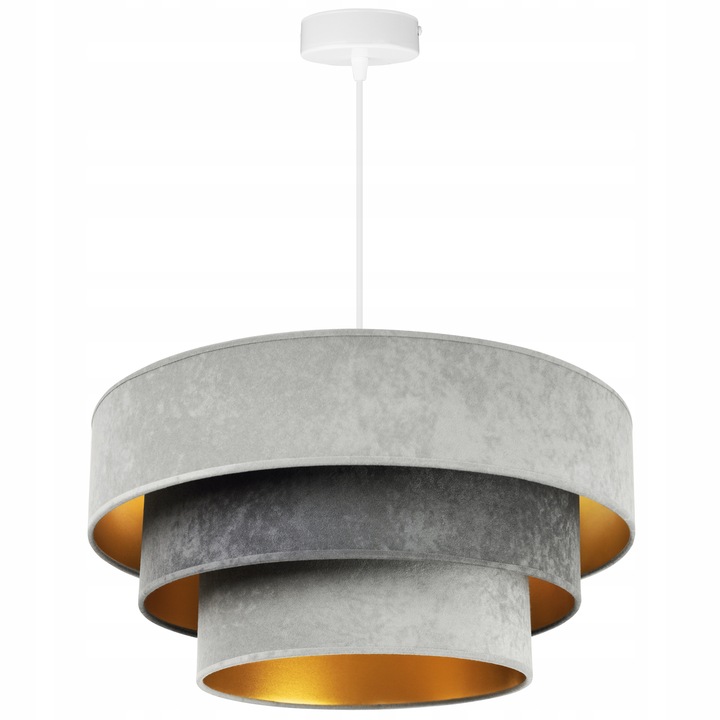 Stropní svítidlo připomínající rýžová pole nad jídelním stolem Mediolan šedá