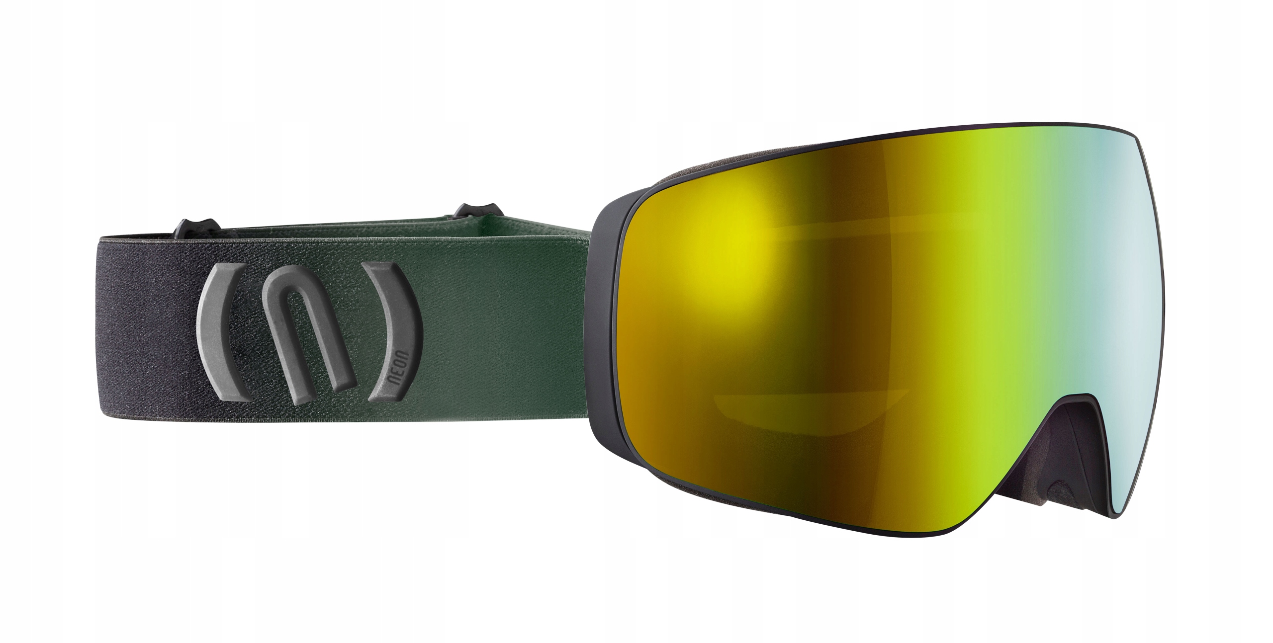Lyžařské Brýle Neon Arctic Black Army Green Mirror Gold CAT3