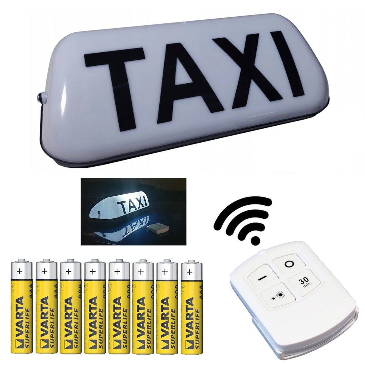 BEZPRZEWODOWA LAMPA KOGUT TAXI LED NA PILOTA MEGA Light Source LED