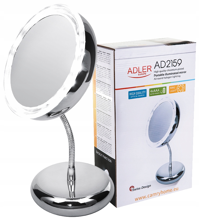 Zrcátko S Led Podsvícením 15 CM Adler Ad 2159