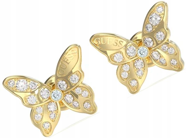 Elegantní A Módní Dámské Náušnice Guess Chrysalis Motýl S Krystaly