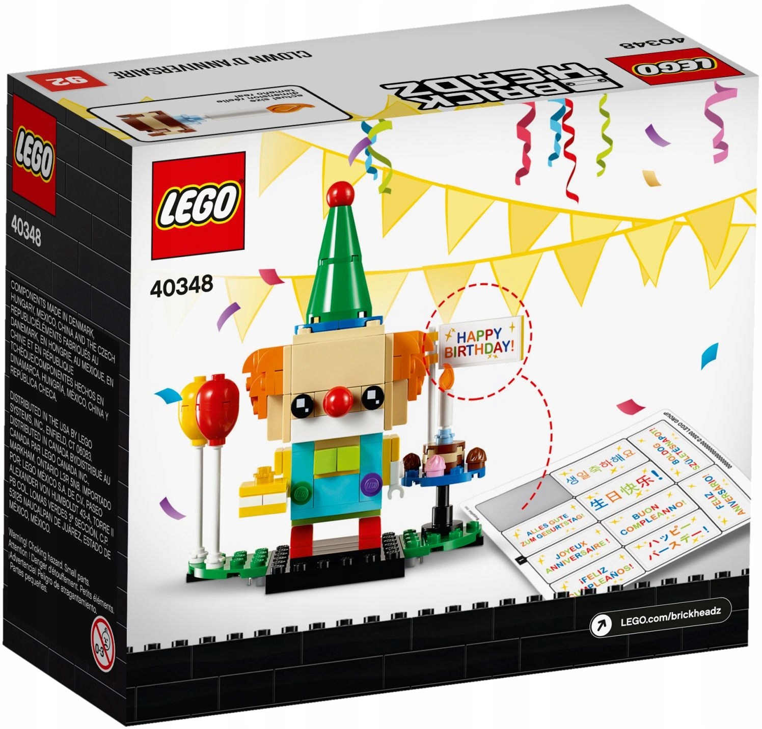 LEGO BRICKHEADZ Urodziny Klaun z urodzin 40348 Wiek dziecka 10 lat +