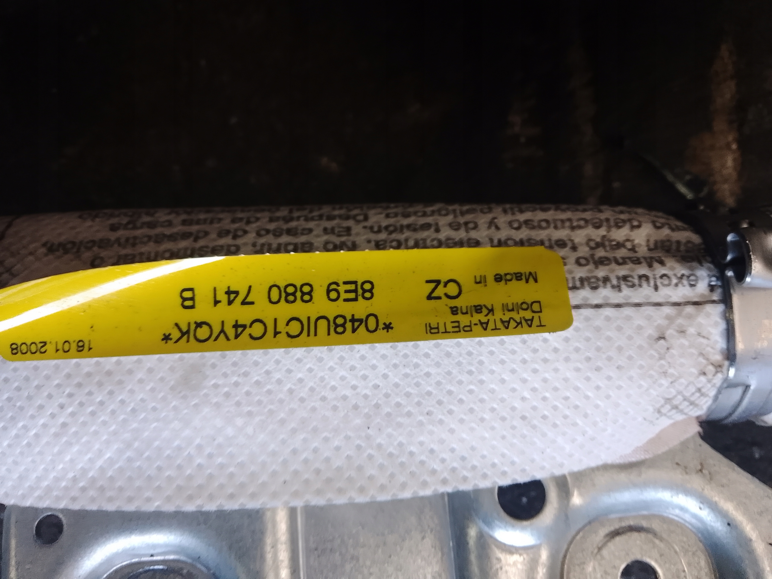 DACHVORHANG AIRBAG POWIETRZNA LINKS AUDI A4 B7 8E9880741B