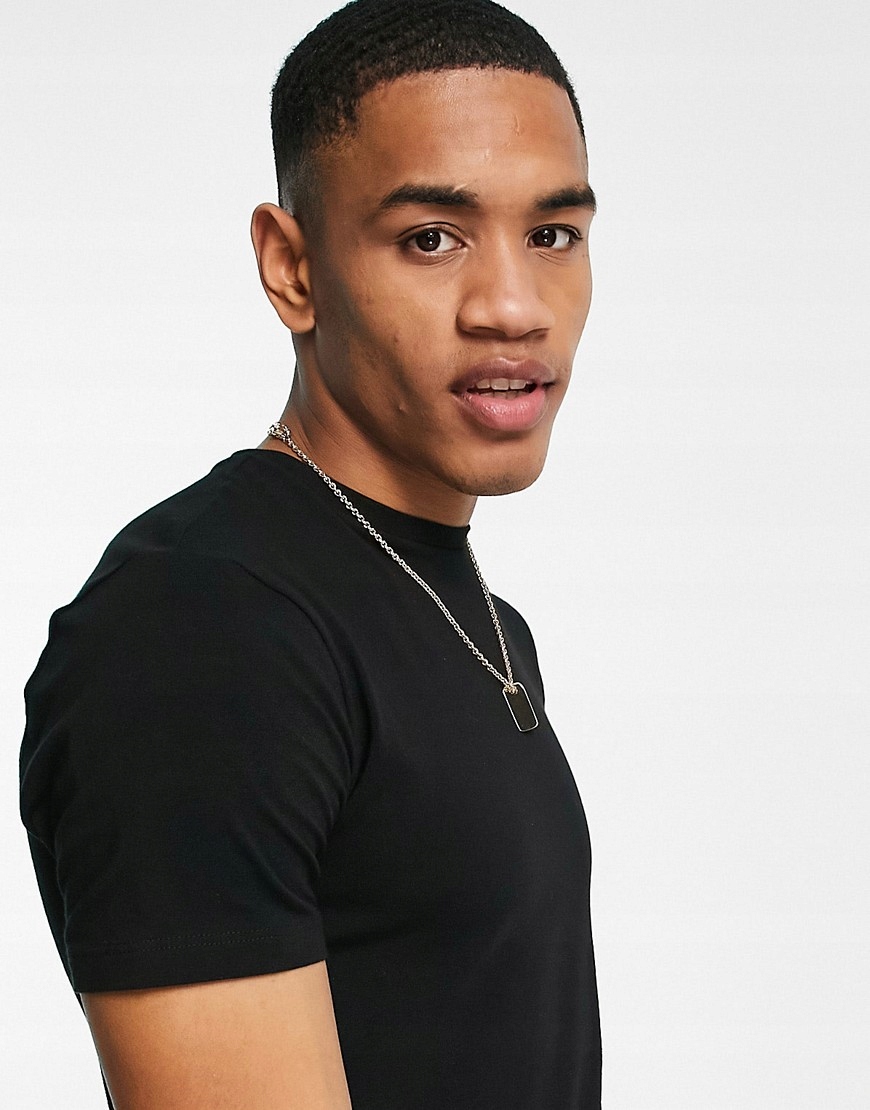 RIVER ISLAND GŁADKI T-SHIRT DOPASOWANY L Dekolt okrągły