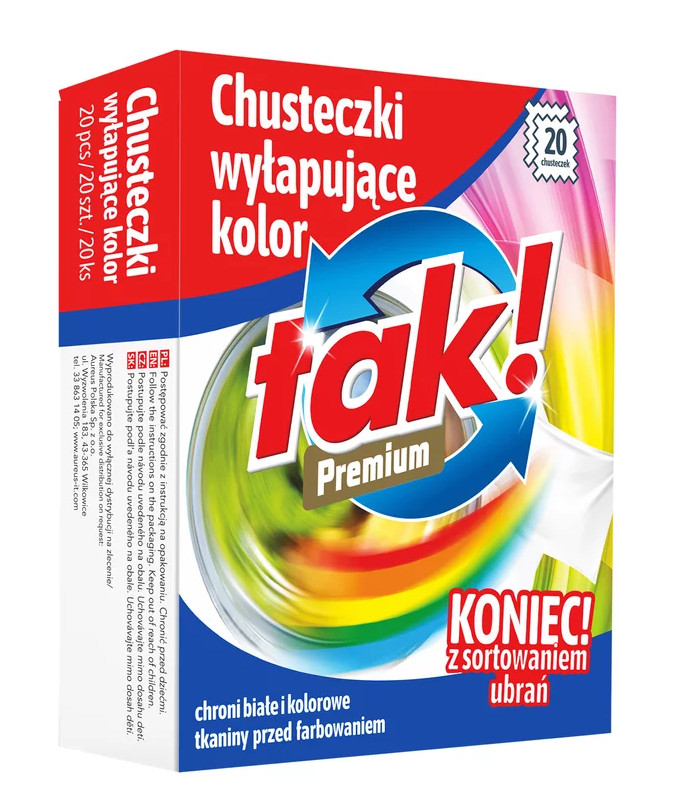 

Tak Chusteczki Do Prania Wyłapujące Kolor 20szt