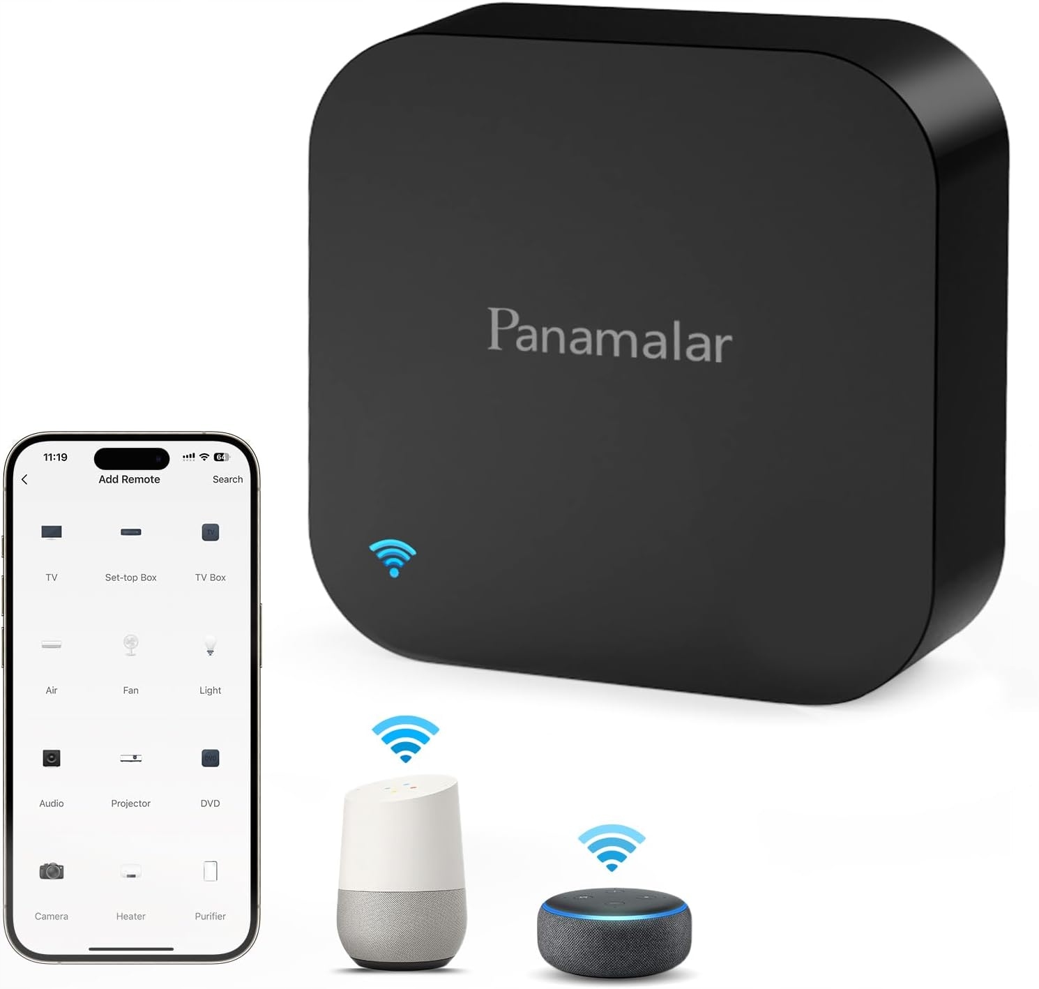 Ovládač Panamalar Univerzálny inteligentný Ir a Rf diaľkový ovládač wifi Smart dom