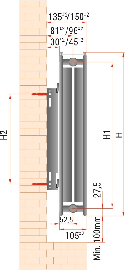 Grzejnik stalowo-panelowy Diamond 3814 W biały 2000 x 550 x 105 mm - boczne Kod producenta 5907547677250