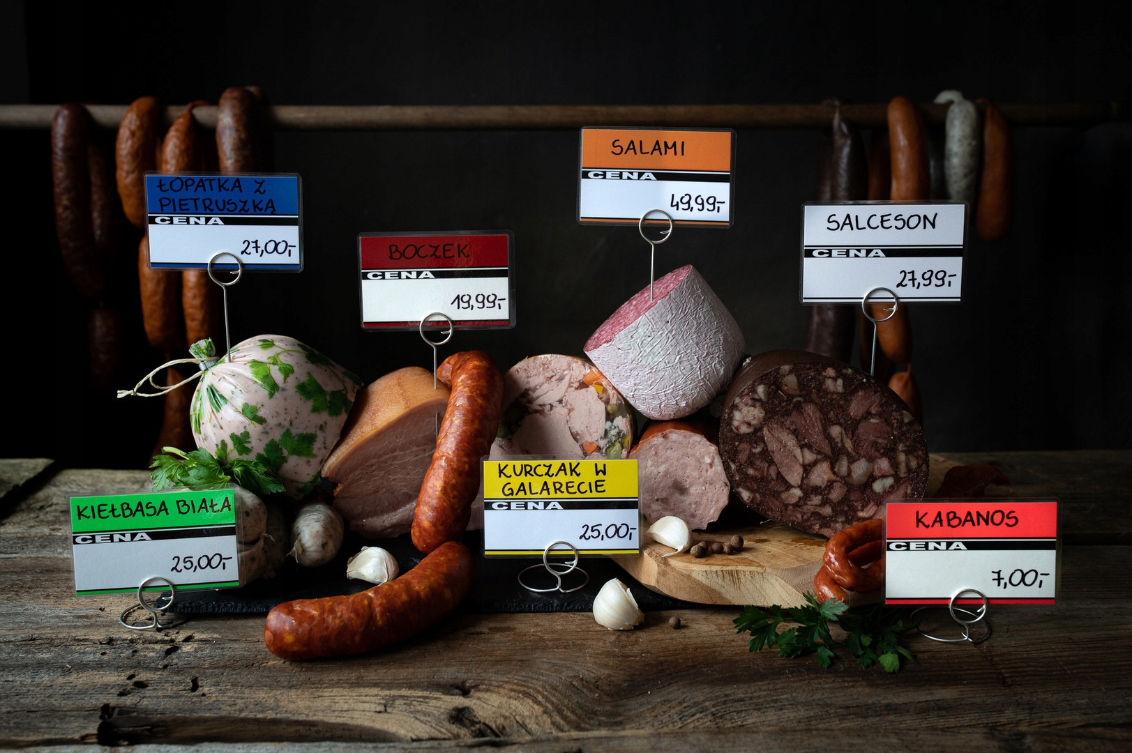 Etykiety Cenowe Laminowane - Cenówki CZERWONE 50x65mm Marka Studiocen