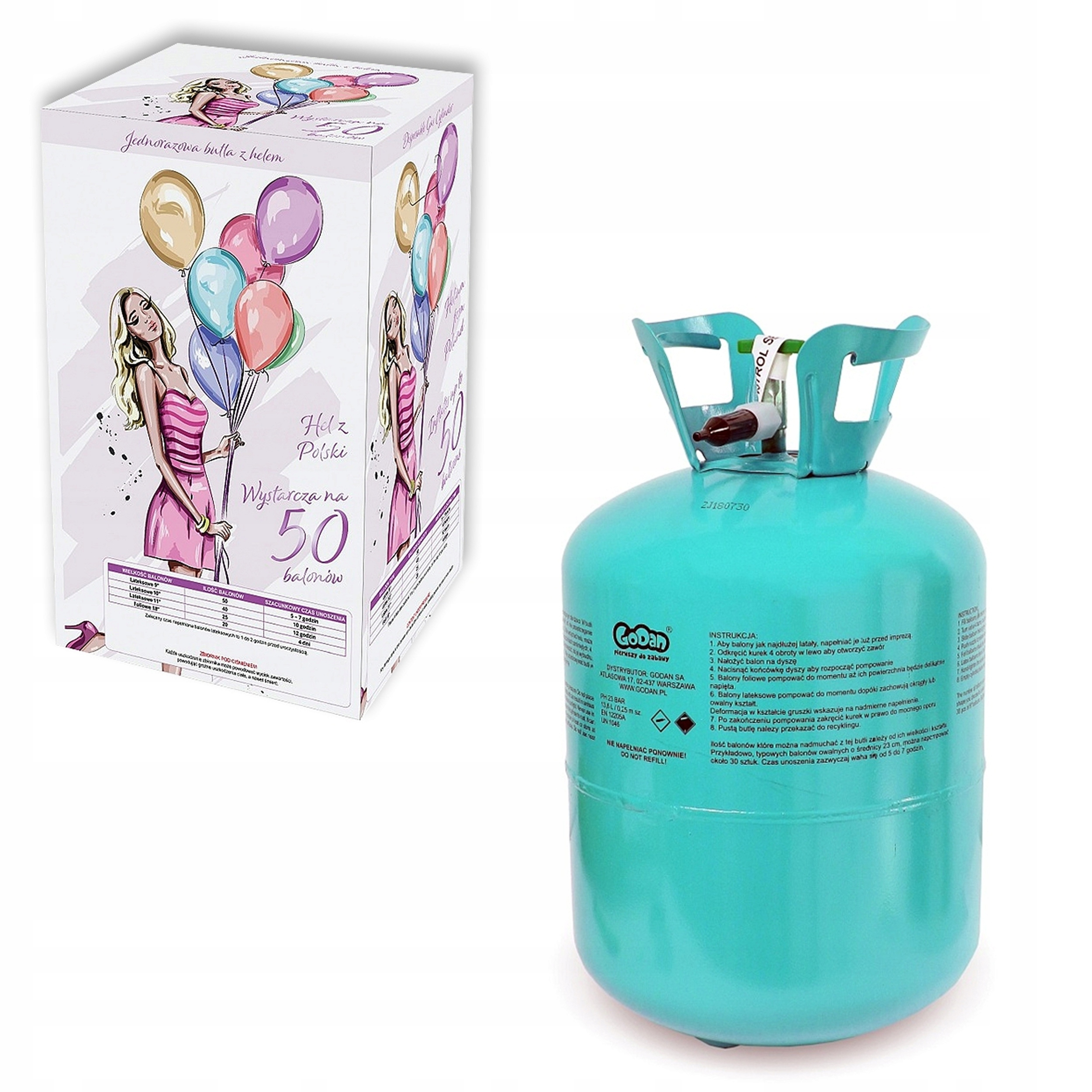 Láhev S Heliem Jednorázová Na 50 Balónků Vel 9 Palců Narozeniny Svaté Přijímání Svatba