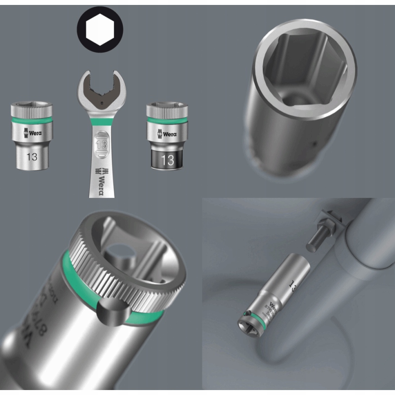 WERA klucze nasadowe Zyklop 3/8" B Deep 1 listwa magnetyczna 05005430001 Liczba elementów w zestawie 1