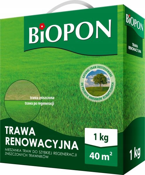 TRAWA RENOWACYJNA BIOPON NASIONA TRAW 1kg - 40m²