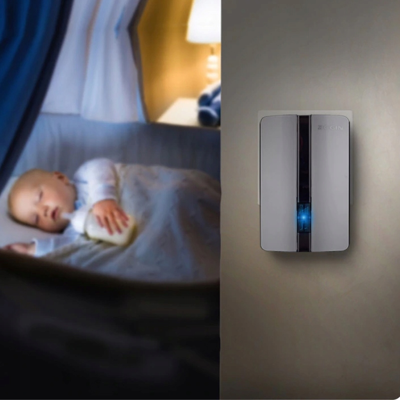 DZWONEK BEZPRZEWODOWY WODOODPORNY ZASIĘG 150M IP44 DO DRZWI 51 MELODII LED Kolor biały