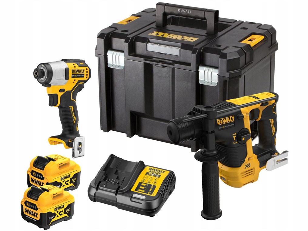 ZESTAW COMBO DEWALT ZAKRĘTARKA MŁOTOWIERTARKA DCK2104P2T 12V DCH072 DCF801