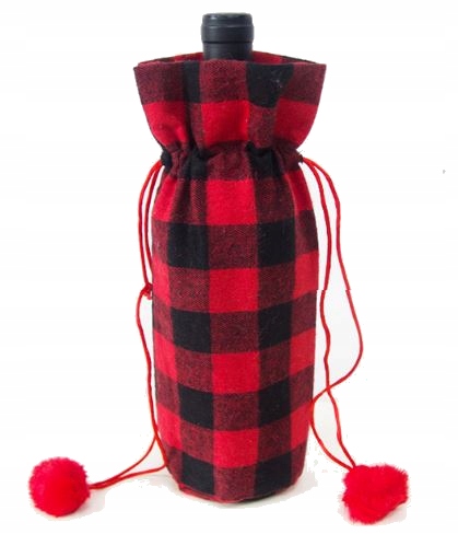 

Pokrowiec na butelkę dekoracyjny Krata Czerwona