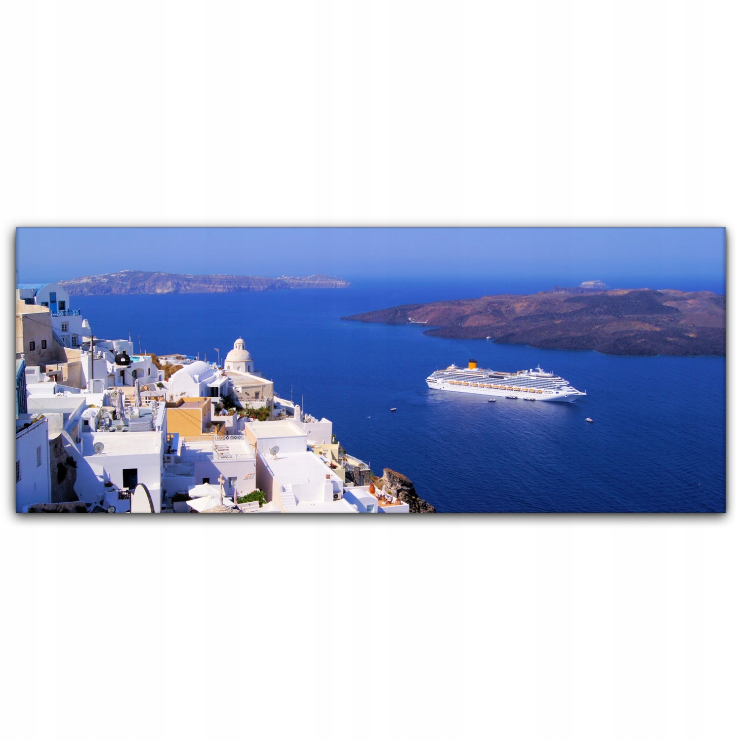 

Canvas do sypialni 125x50 Santorini Miasto Wyspa