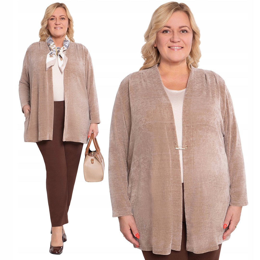 Béžový kardigan s kapsami 62