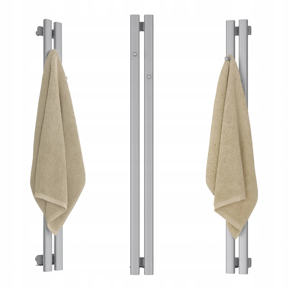 Dekorativní Vertikální RADIÁTOR-2 S Věšáky 1400/130 Stříbrný