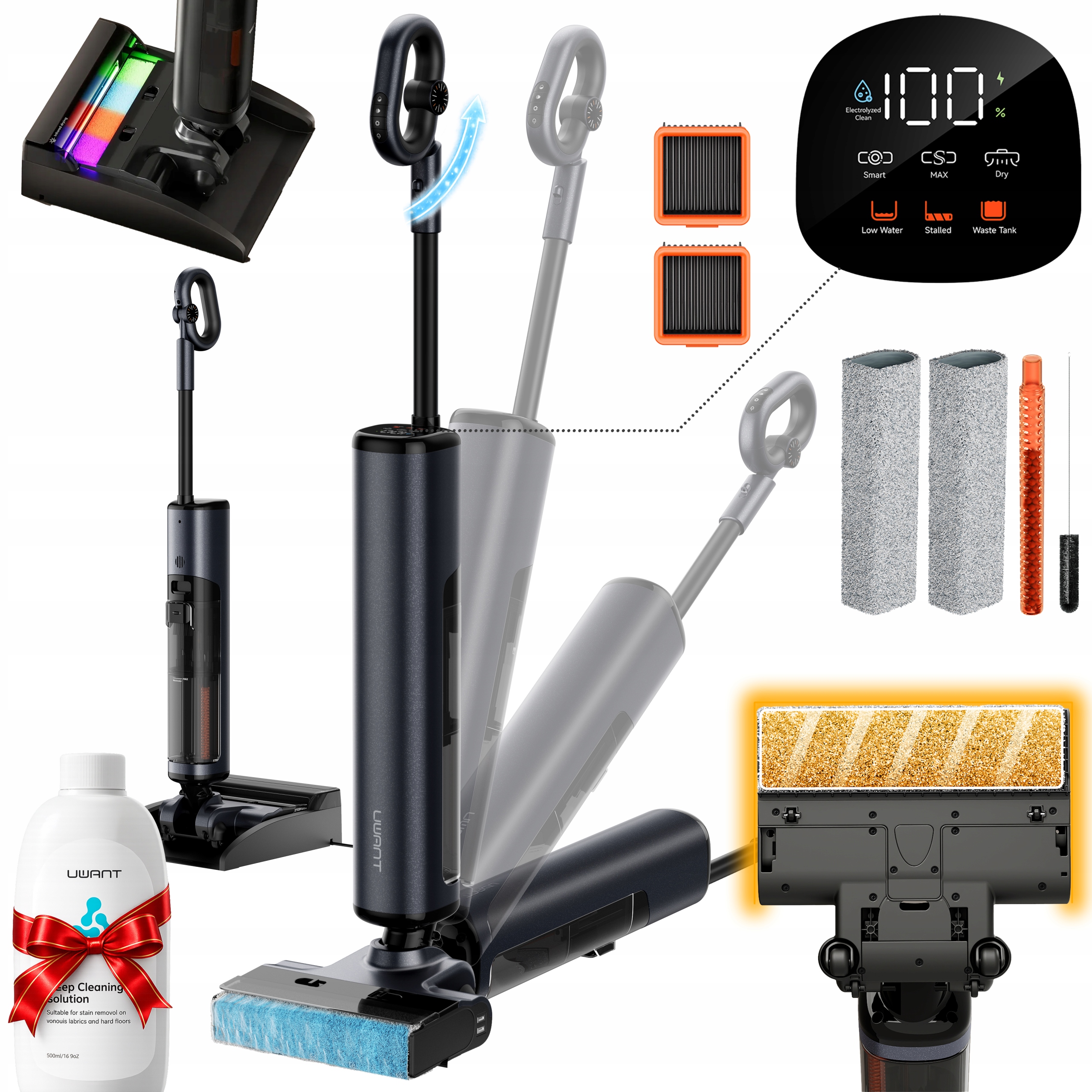 Odkurzacz Mopujący Pionowy Bezprzewodowy 100°C Do Podłóg Uwant D700 Pro