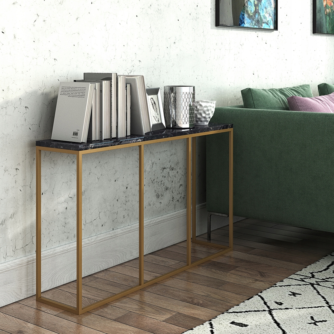 Konsola Nea z marmurem/granitem 110x25 producent