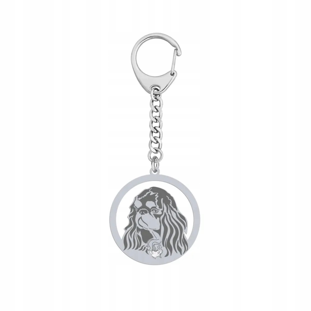 Přívěsek Na Klíče od King Charles Spaniel 925 Dárek Žena Gravírování