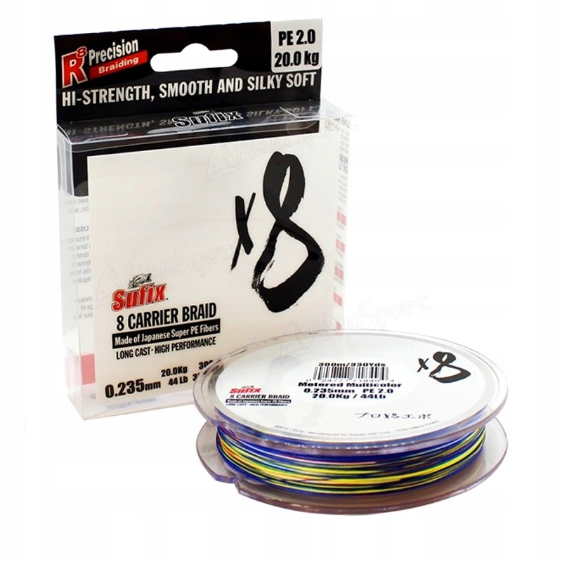 Sufix x8 Braid 0,235mm 20,0kg 300m MultiColor