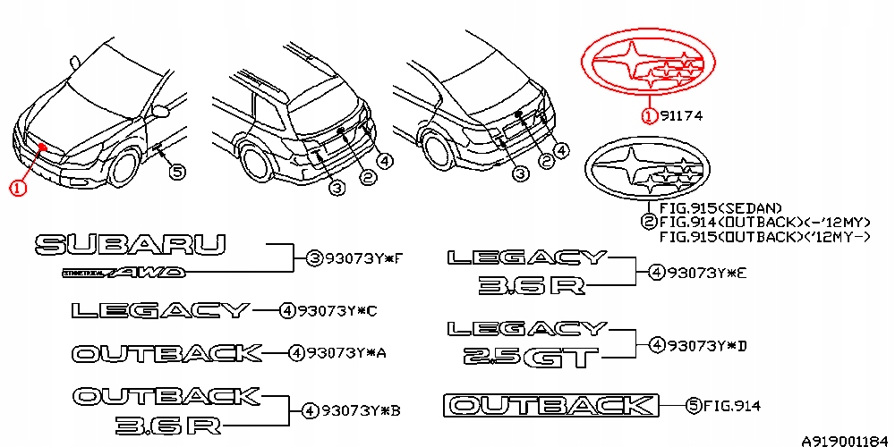 EMBLEMAT ZNACZEK LOGO GRILL ATRAPA PRZÓD SUBARU FORESTER SH 07-12 OUTBACK Jakość części (zgodnie z GVO) O - oryginał z logo producenta pojazdu (OE)