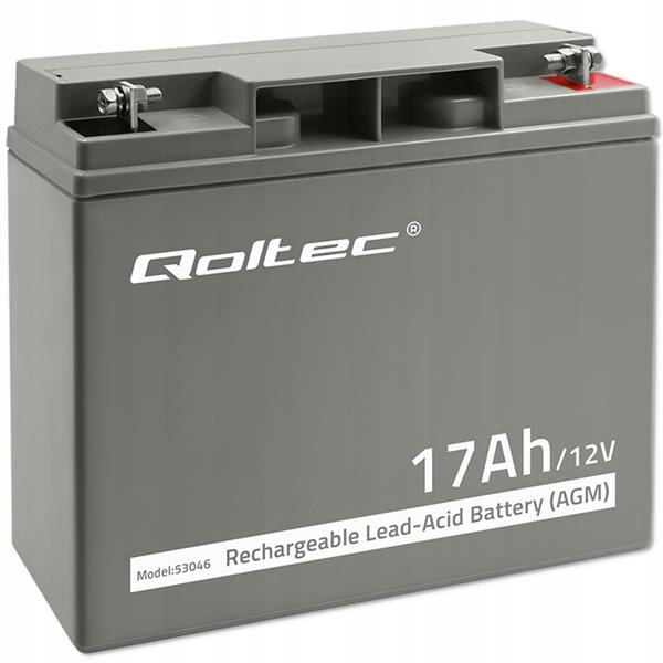 Qoltec Akumulátor Agm 12V 17Ah Bezúdržbový Výkonný LongLife do