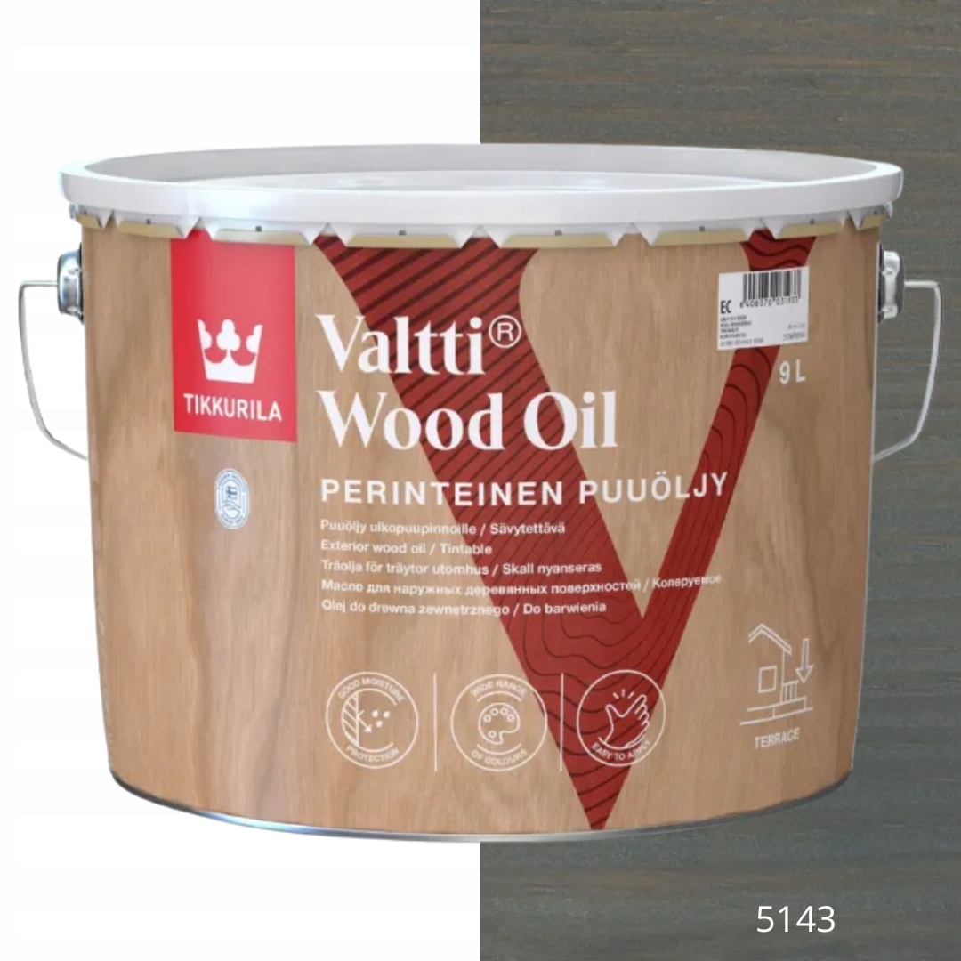 Tikkurila Valtti Wood Oil Olej Na Dřevo 9 L Barva 5143