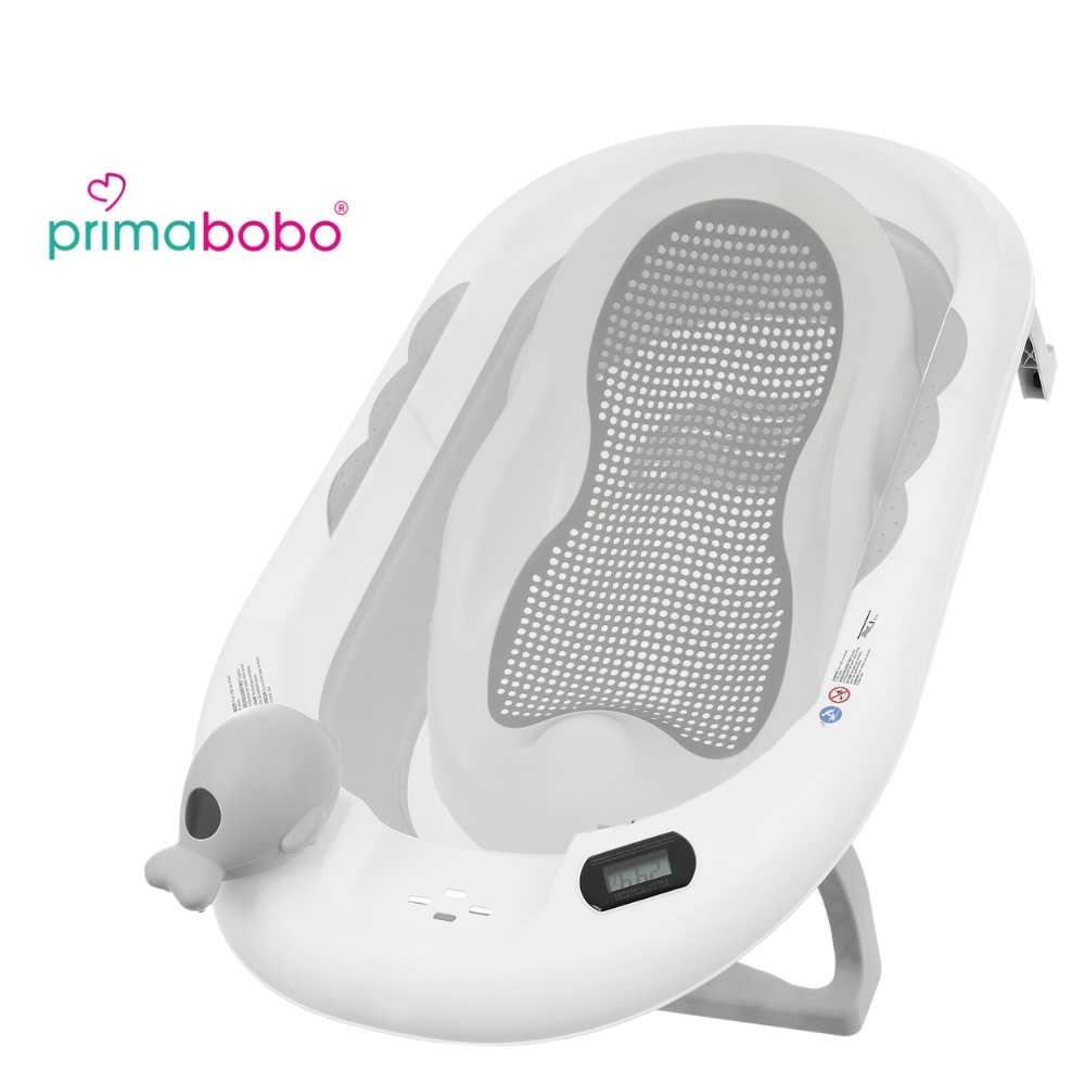 Wanienka składana OLA dla dziecka, TERMOMETR LCD, FOTELIK , DUŻA wanna Kolor Odcienie szarości i srebra