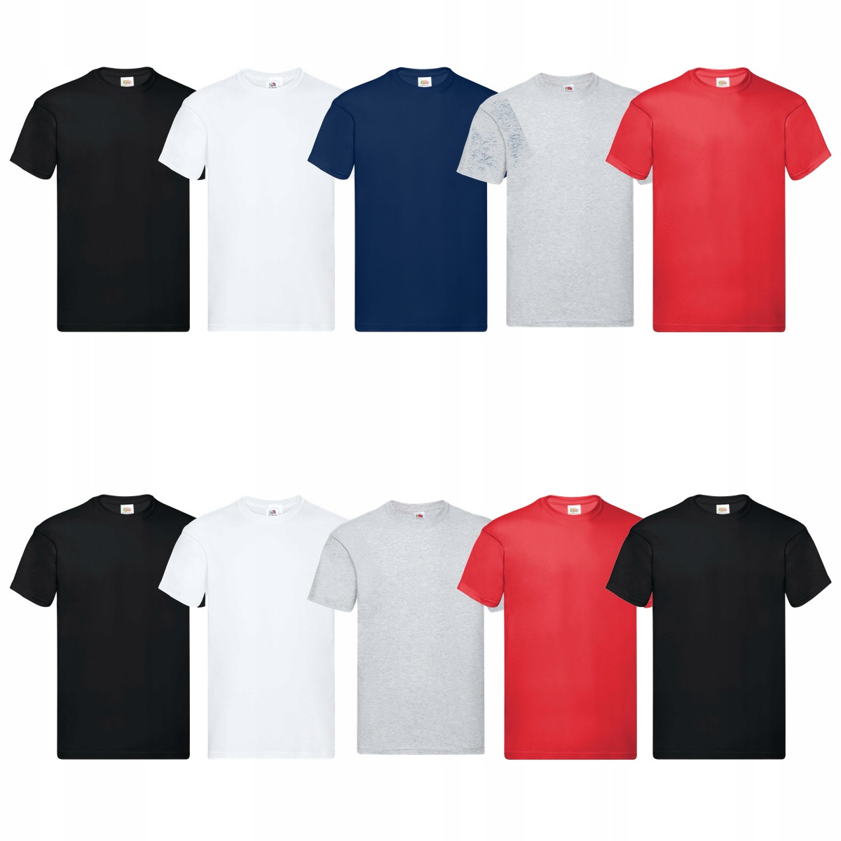 10 x Pánské tričko 3x černá bílá šedá melanžová barva Fruit of the Loom Original S