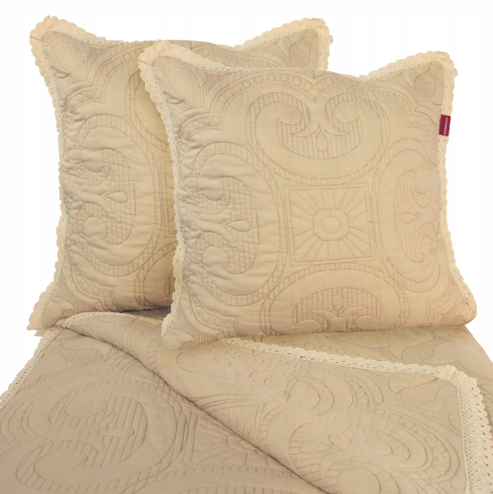 NARZUTA 220x240 2x poszewka BAWEŁNIANA BEŻOWA