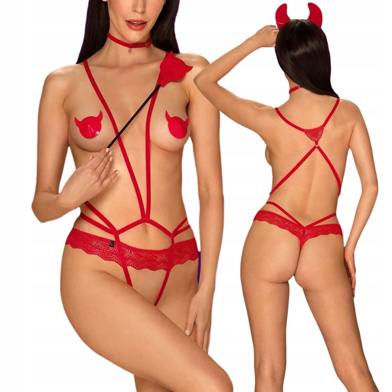

Evilia body czerwone erotyczne Diabełek L/XL Obses