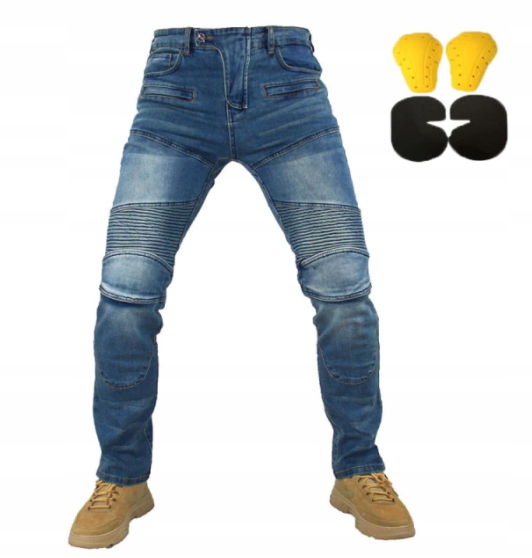 JEANSY MOTOCYKLOWE SPODNIE DŻINSY OCHRANIACZE