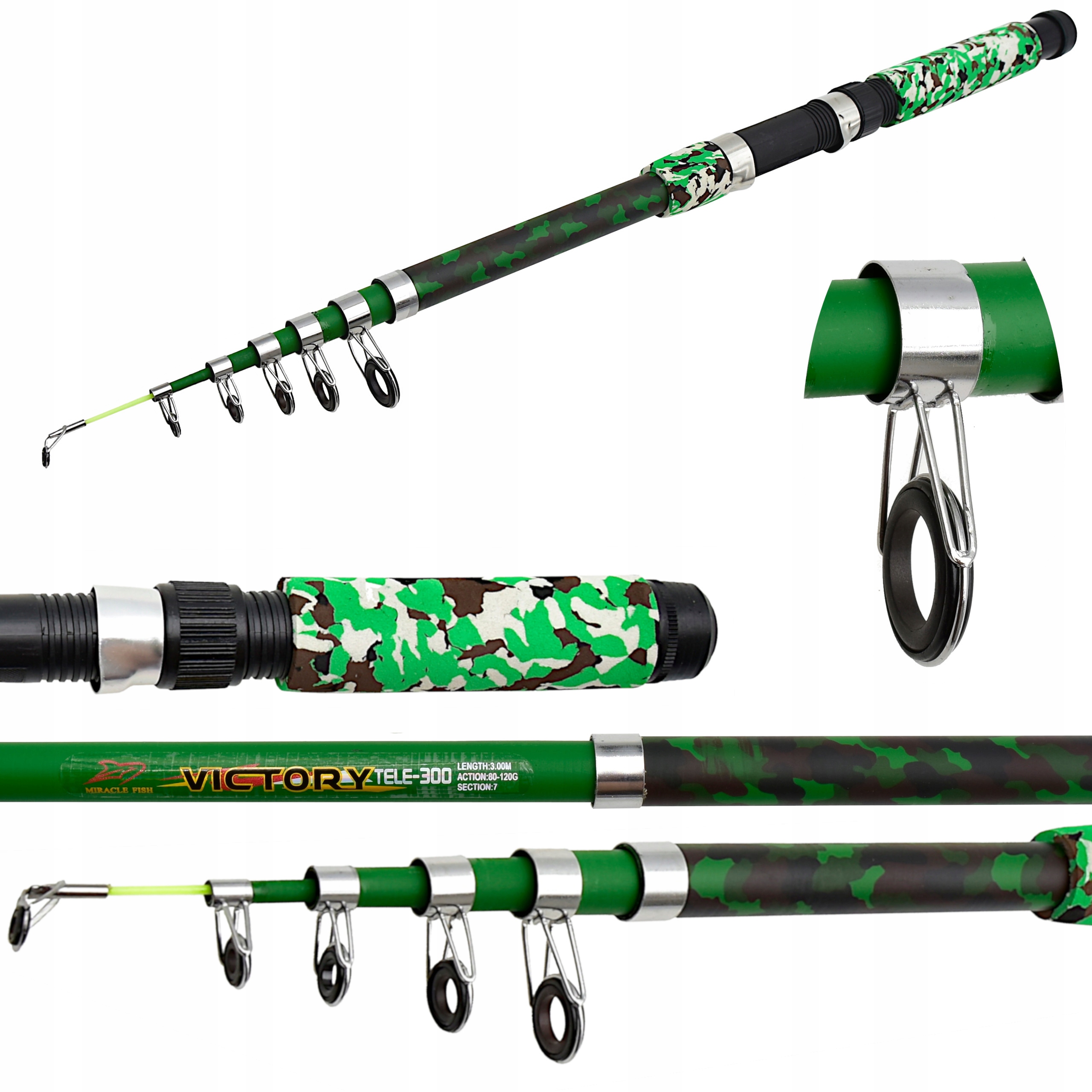 Wędka teleskopowa Miracle Fish Victory 300 cm Wt: 80-120g 3,0 m Moro