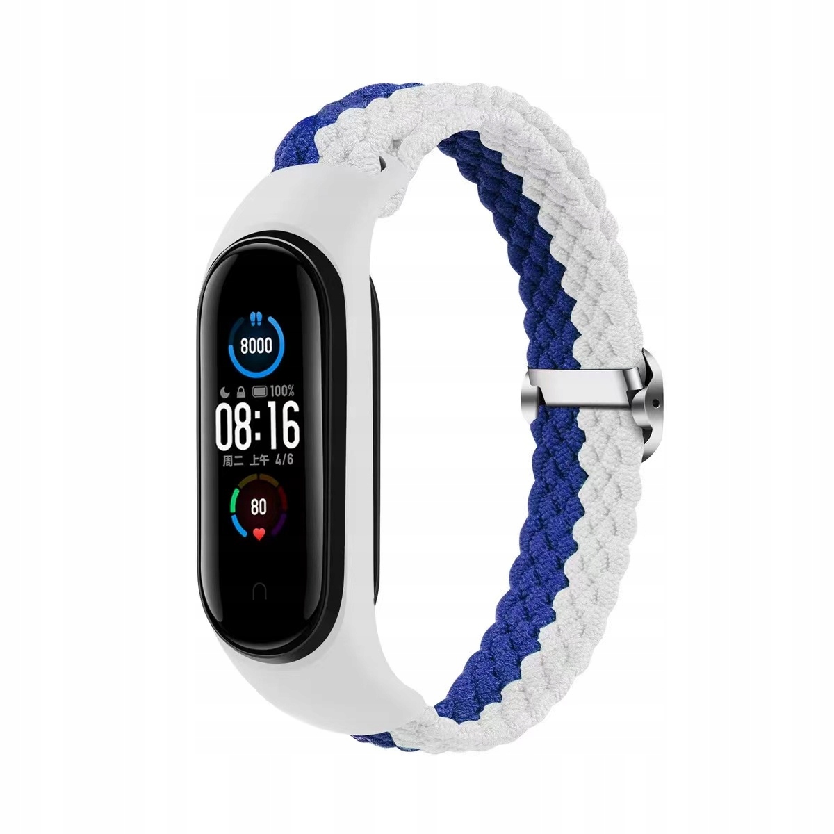 Opaska pleciona Smart Band M3/ M4/ M5/ M6 White- Blue Biało- Niebieski