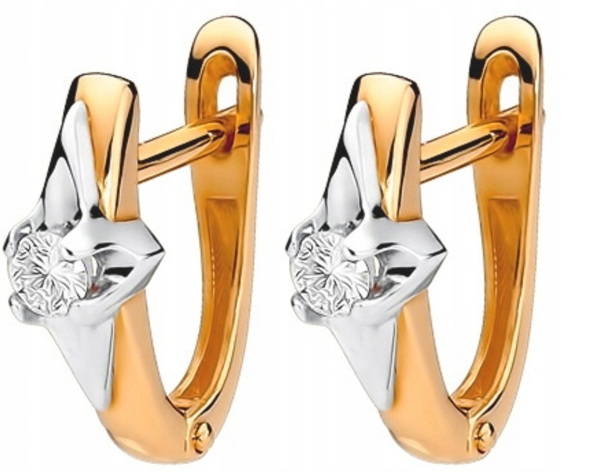 Náušnice v růžovém zlatě s brilianty 0,20 ct 585