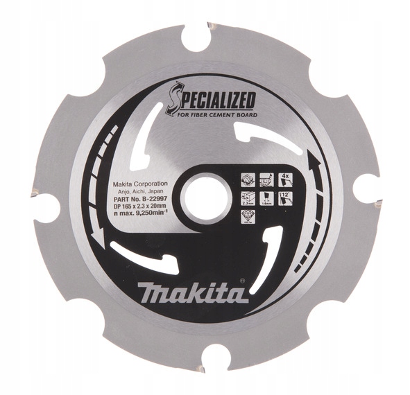 Makita B-33685 Tarcza Tnąca Do Płyt Włóknowo-cementowych 165x20 4Z