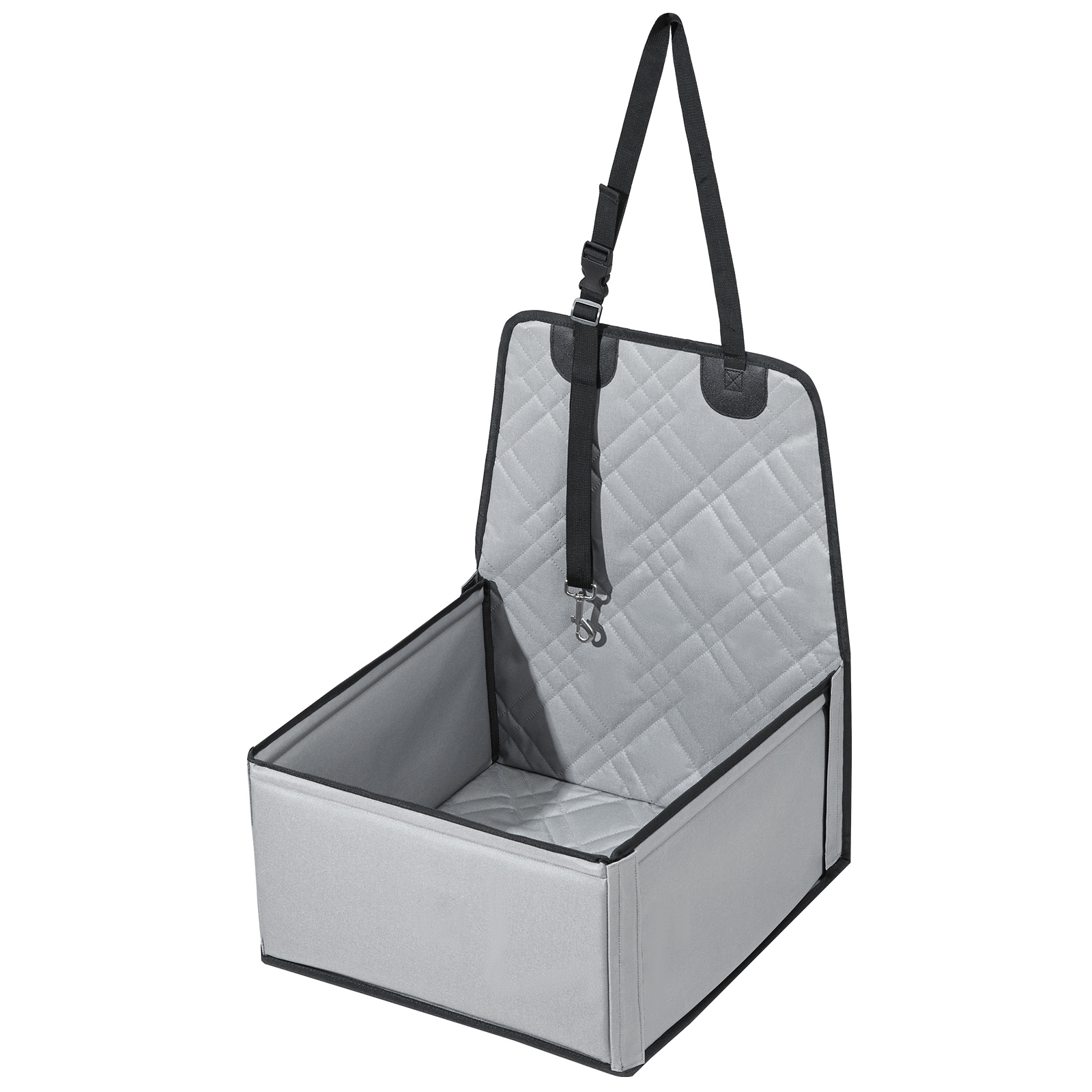 Levně Autosedačka pro psa 450x450x550MM Šedá Tkanina Oxford 600D