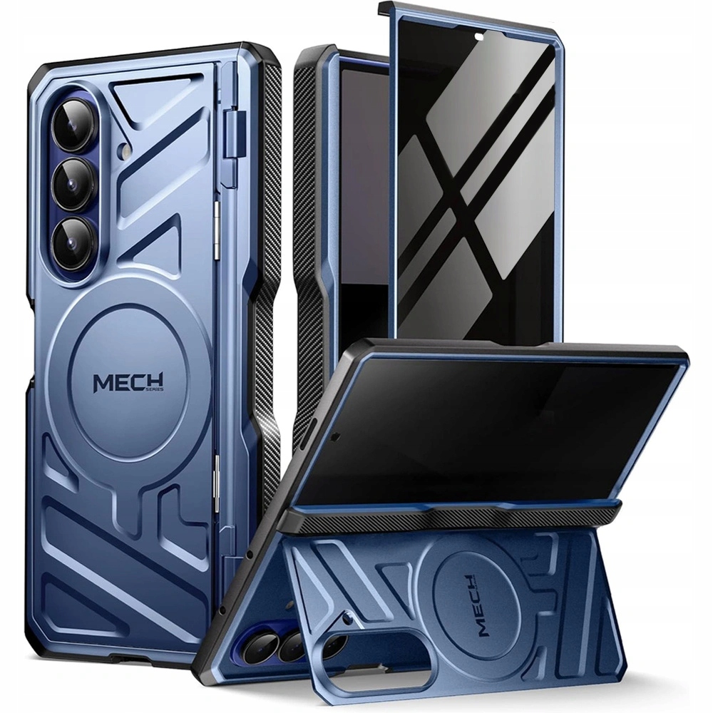 Pouzdro pro Galaxy Z Fold7, Tongate Mech, podstavec, sklo, pancéřové