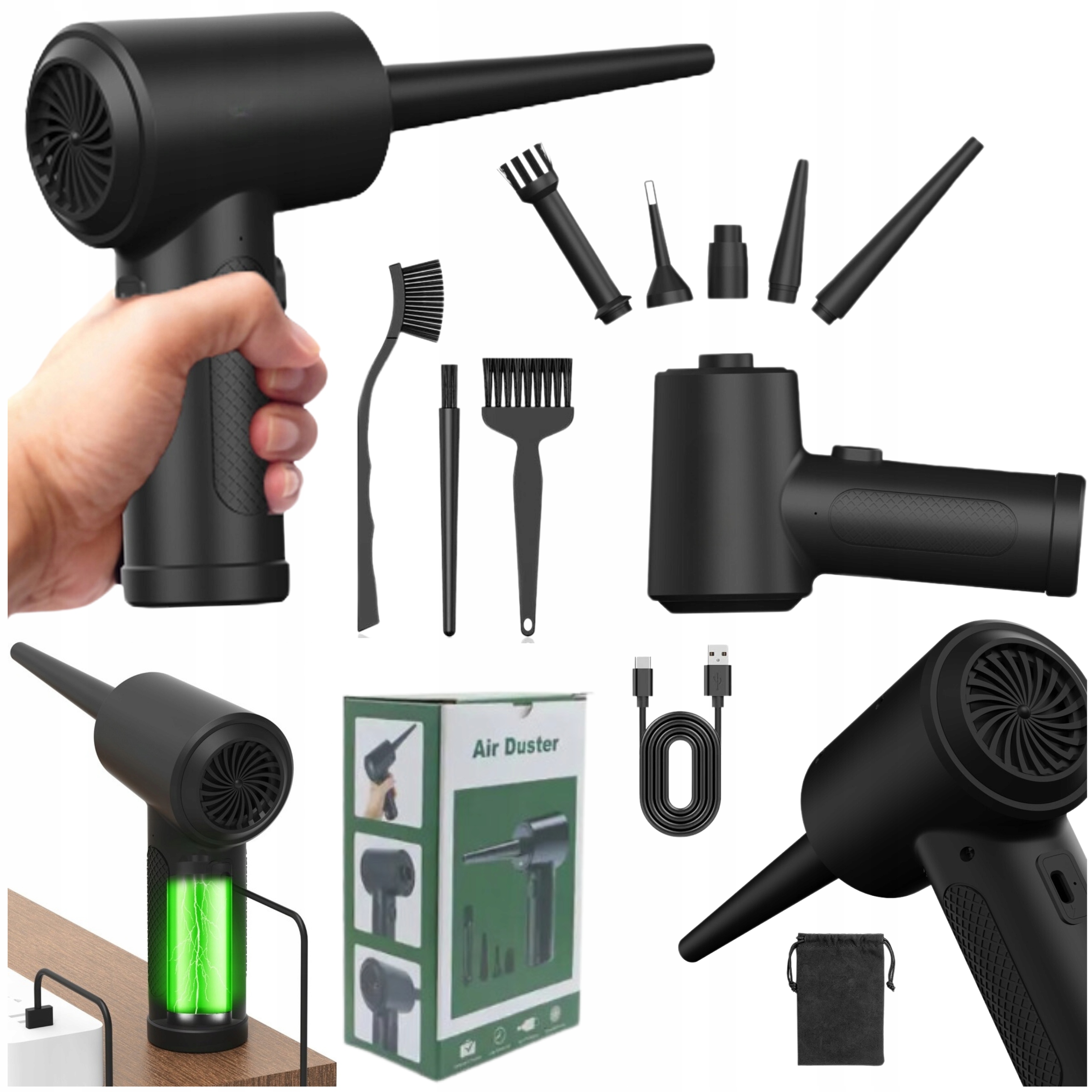 Výkonný elektrický foukač stlačeného vzduchu Kompresor Air Duster pro prach