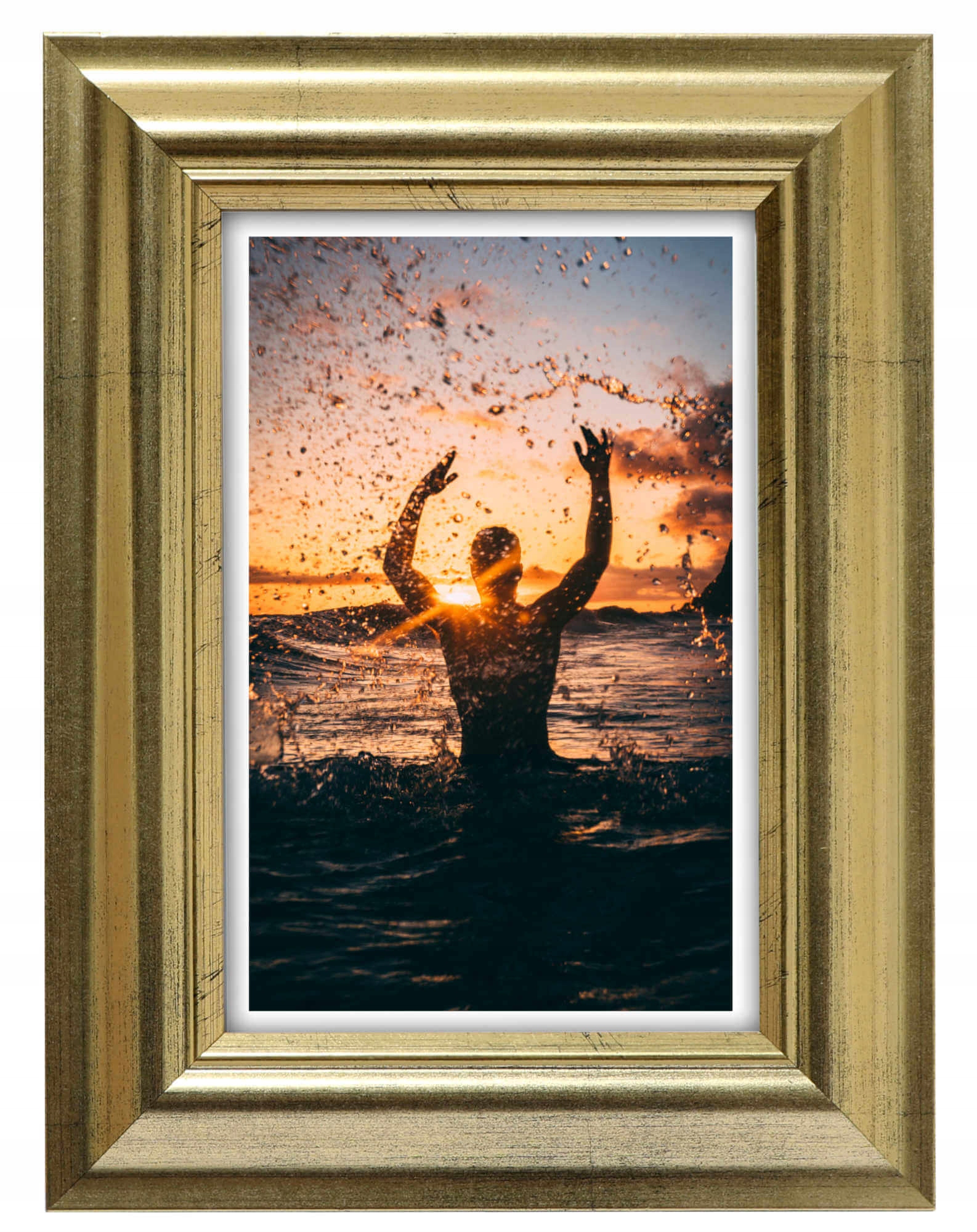 

Drewniana Ramka Rama na Zdjęcia Złota B5 18x24 cm