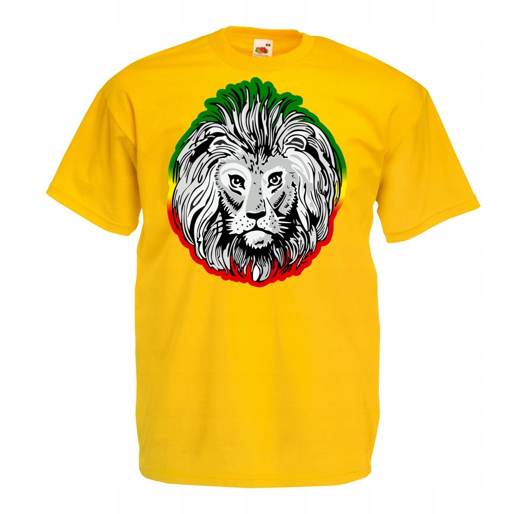 

Koszulka z nadrukiem reggae lew rasta rastaman L