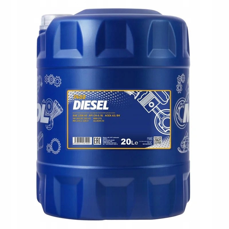 

Olej Silnikowy 7402 Mannol Diesel 15w40 20L