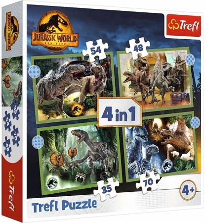 

Puzzle 4w1 Układanka Dinozaury Park Jurajski 4+