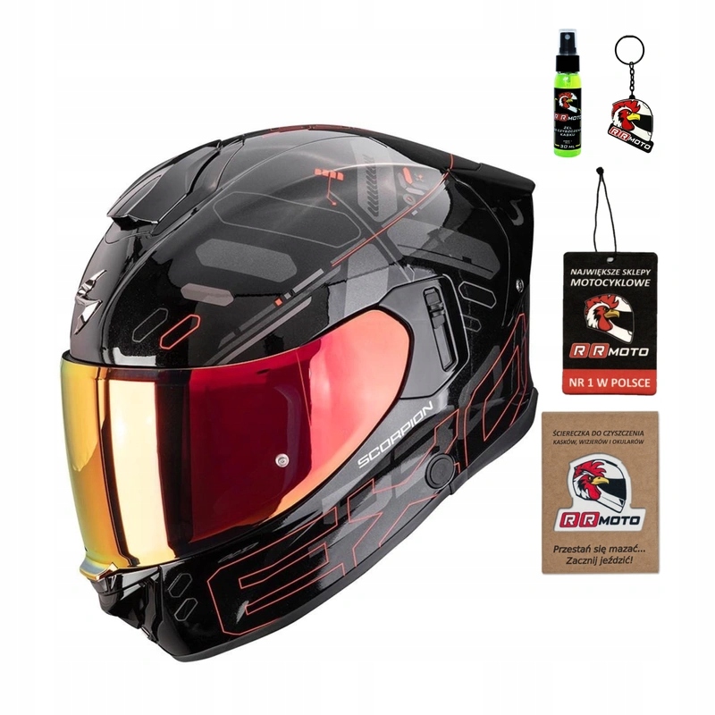 Helma Scorpion EXO-530 Air Fond Metal Black/red čierna červená Darčeky