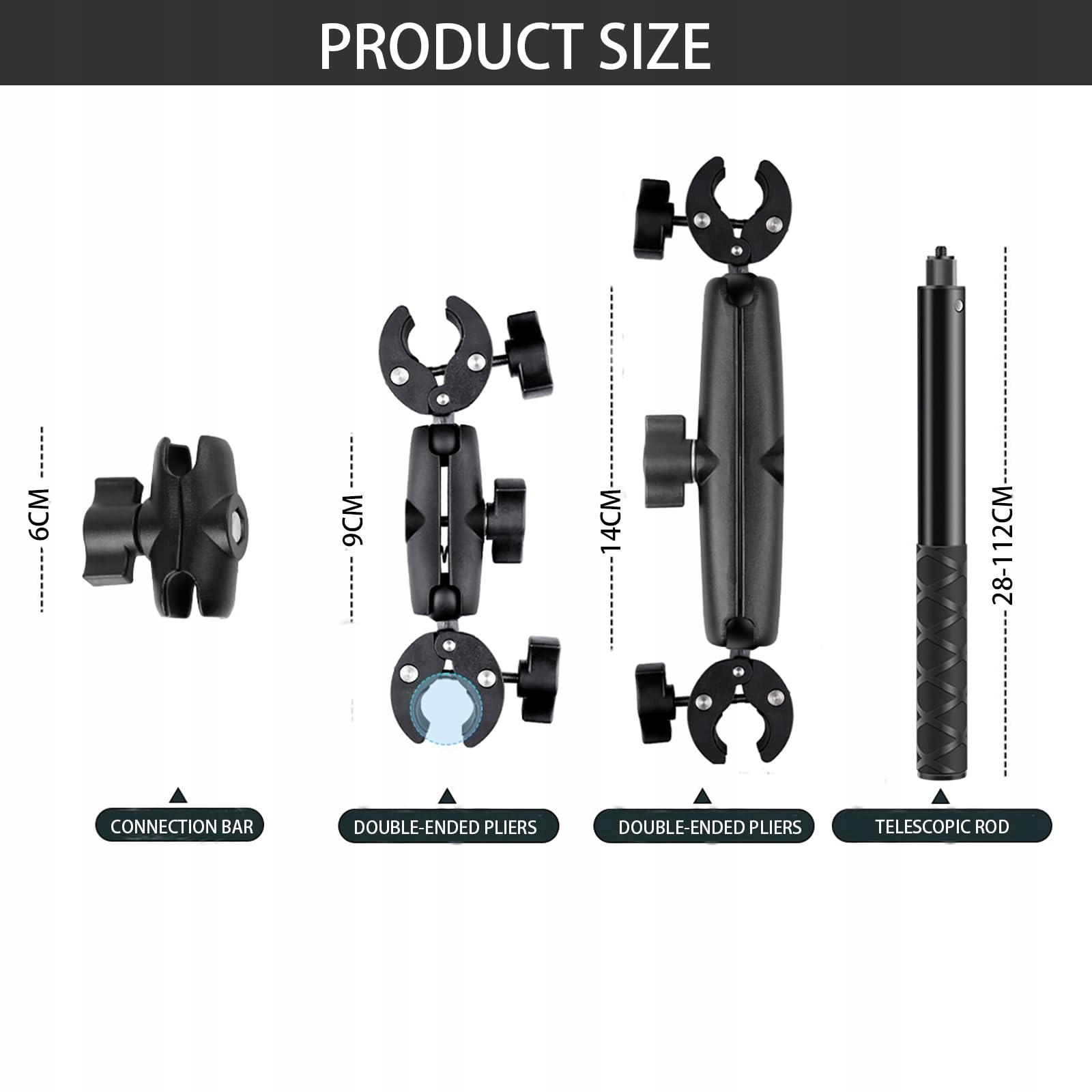 NEWFUN Uchwyt Kamery Do Insta360 X4 Zestaw Motocyklowy 360 Stopni Stabilny — miniatura 7