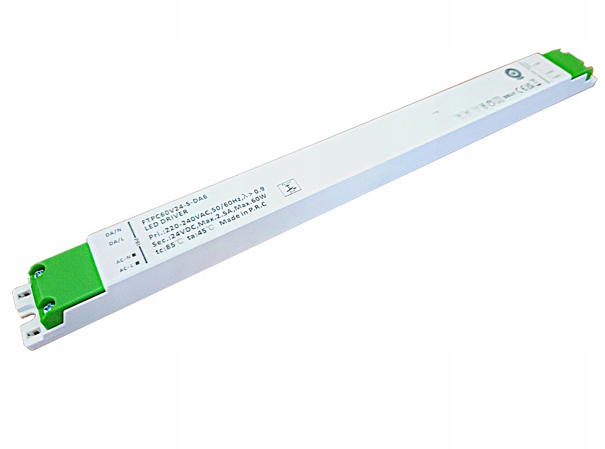 Led napájací zdroj DALI-2 60W 12V s funkciou stmievania typu Push FTPC60V12-S-DA6