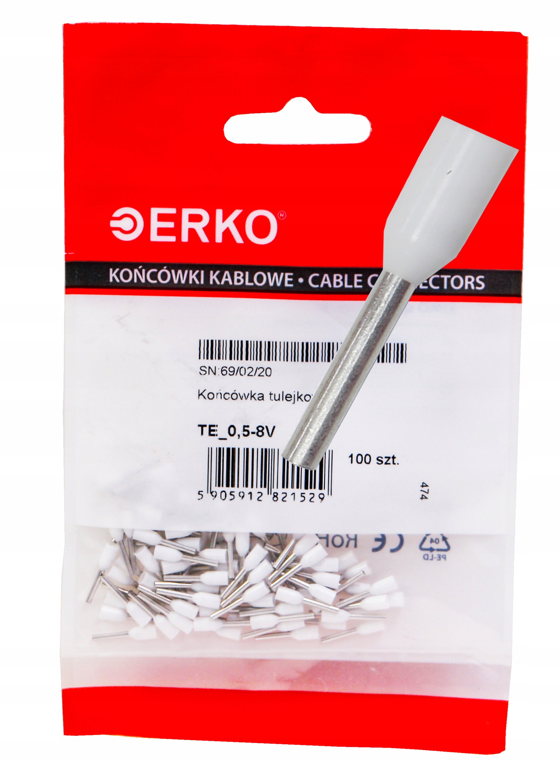 

Tulejka izolowana kablowa 0,5/8 Din Erko 100szt