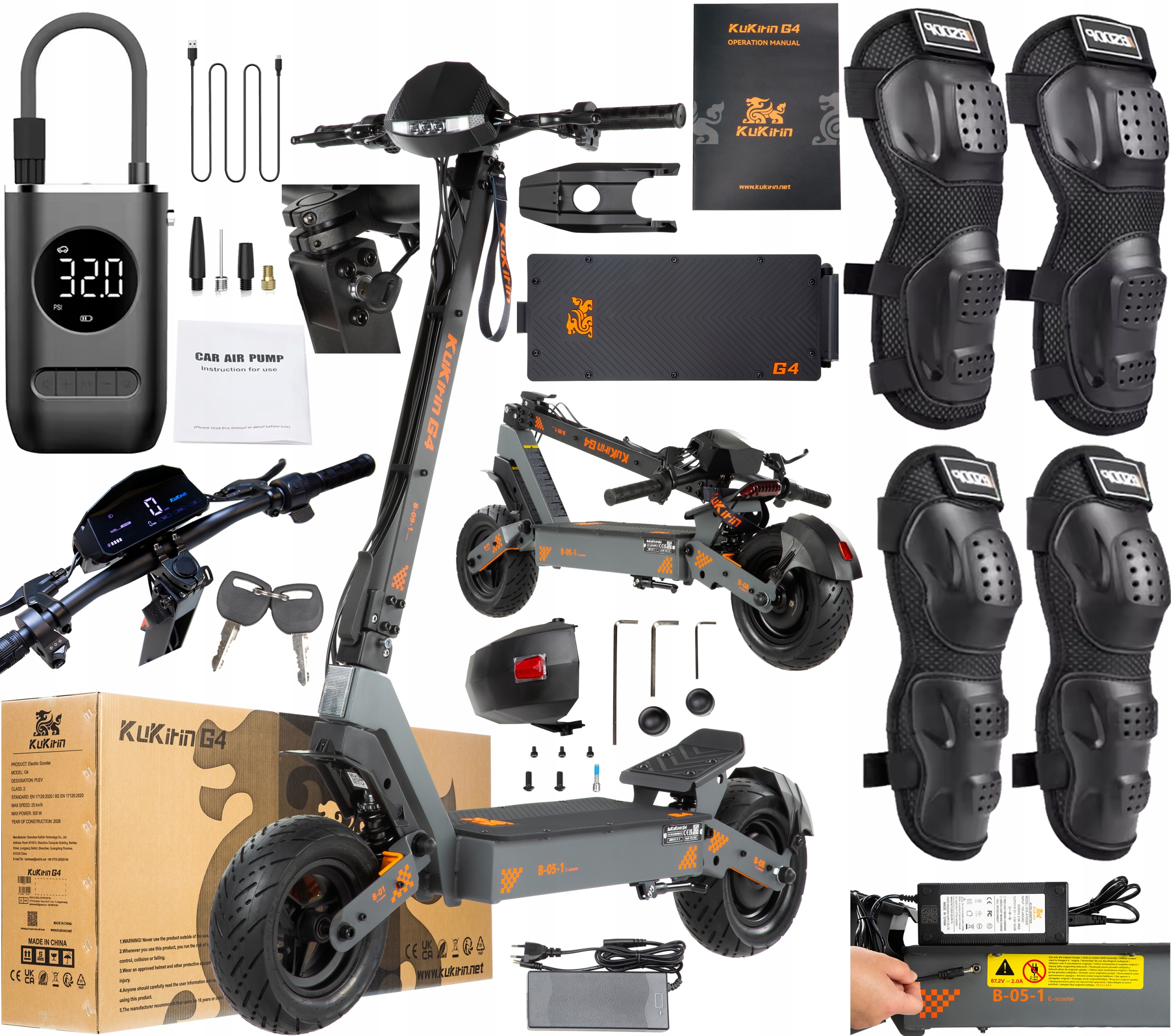 2026 KuKirin G4 Pojazdy elektryczne 2000W 60V 20Ah 70KM/H 75KM 11" +Prezent